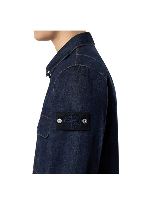 Comfort-fit overshirt with zip fastening Stone Island | L2S14 1200002 S00J7VJ201 BLUE RINSE
